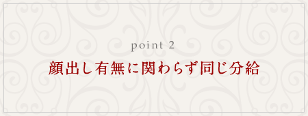 顔出し有無に関わらず同じ分給